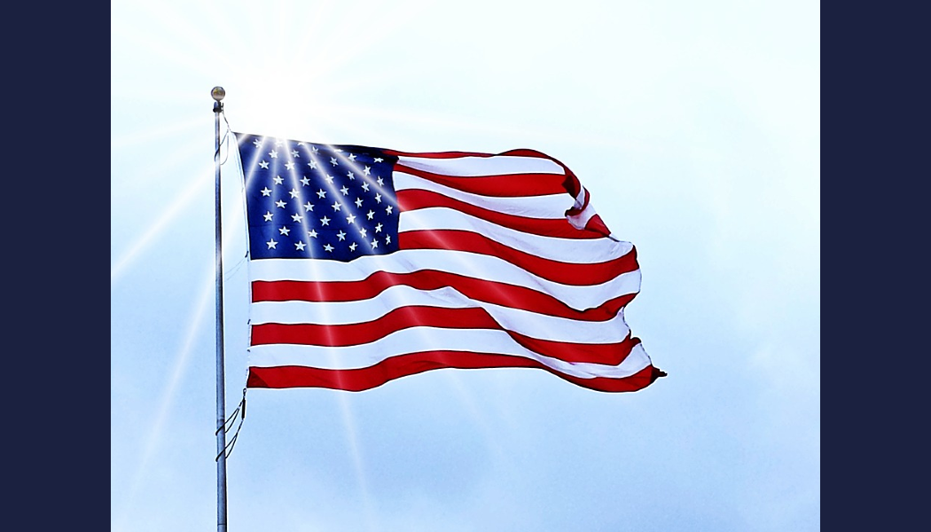 American flag, BillionGraves, sun