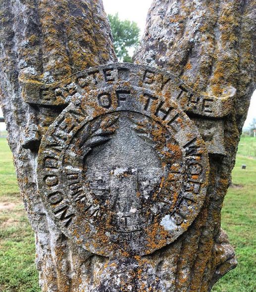 Woodmen of the World, double tree, gravestones, fraternity, club, society, cemetery, gravestone symbols, genealogy, BillionGraves, social organizations, flag holder, gravestone marker, BillionGraves