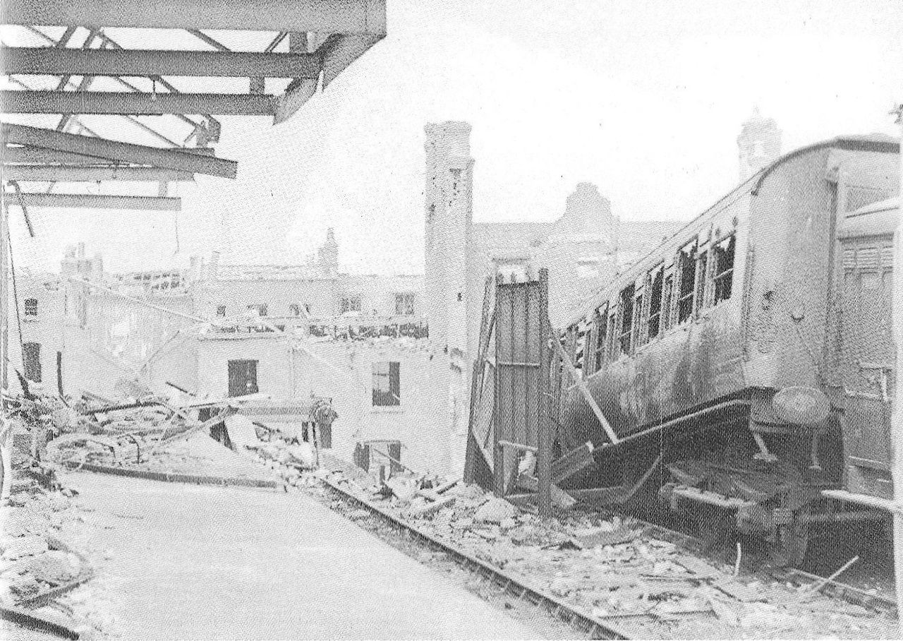 train and station, train, bomb, BillionGraves.com, BillionGraves, train, genealogy, ancestors, family history, cemetery, gravestone, graves, England, UK, Brookwood Cemetery