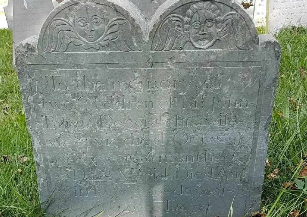 BillionGraves, cemetery, genealogy, ancestor, family history, skull, cross bones, gravesite, skull and bones, winged skull, gravestone symbols, history, New England, cemetery symbols, double gravestones, Paty sisters
