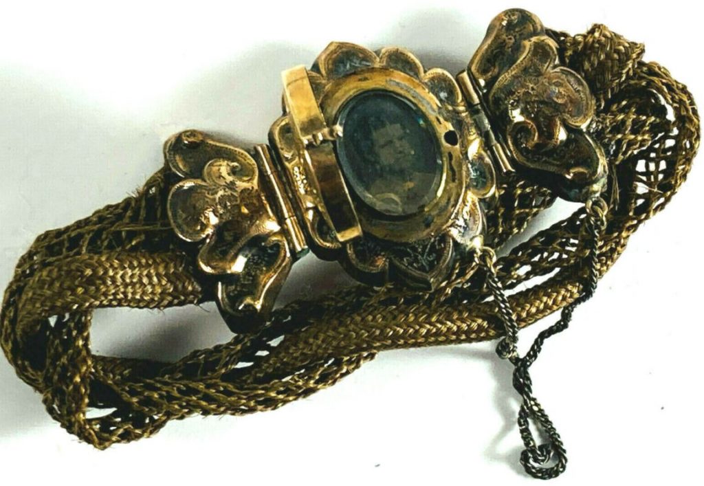 hair jewelry, bracelet, locket, hair, BillionGraves, cemetery, graves, superstitions, customs, funeral customs, funeral superstitions, graves, graveyard, headstone, ancestor, gravestone, family, family history, historical preservation, GPS, cemetery photography, cemetery mapping, BillionGraves, BG, BG+, tradition, funeral hair