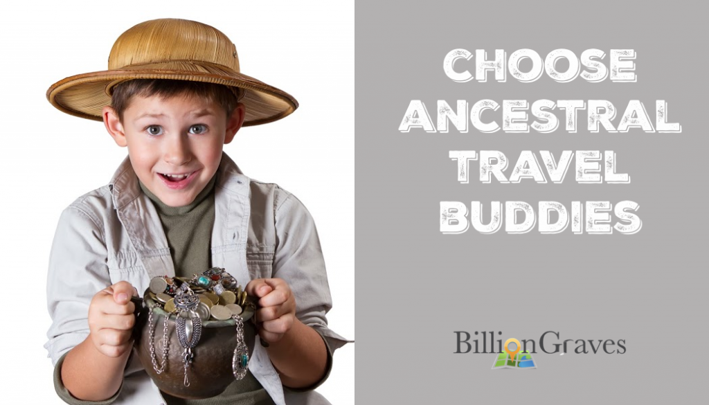 ancestral travel buddies; family history, genealogy, BillionGraves, ancestors, cemetery, gravestones, BG, family vacation, genealogy trip