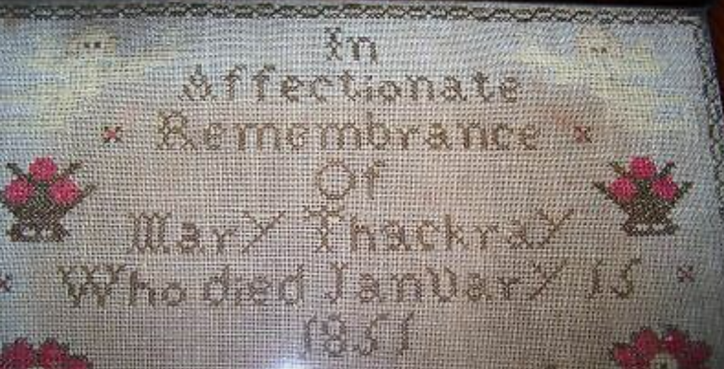 BillionGraves, home, house, family history, genealogy, victorian home, Victorian era, funeral, preparing Victorian homes, cemetery, grave, gravesite, cemetery, BillionGraves, cross-stitch