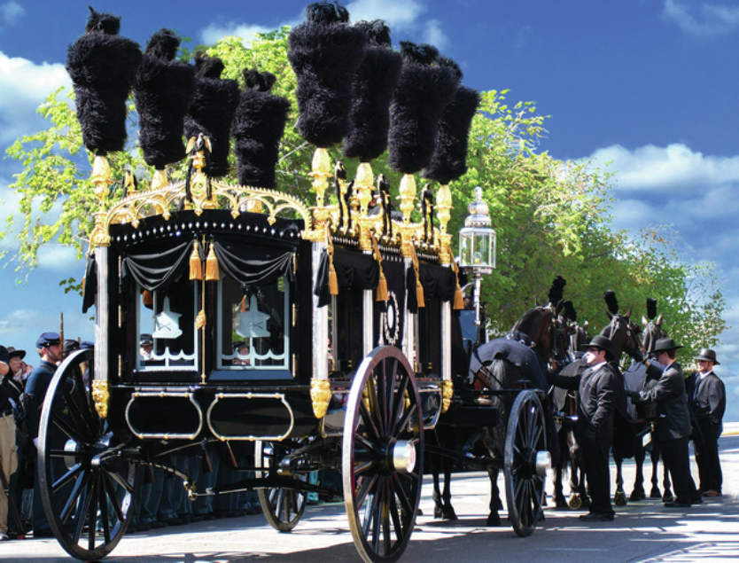 Funeral, BillionGraves, ostrich feather, ostrich feather funeral, cemetery, grave, st, gravestones, GPS, BG, ostrich, genealogy, family history, ancestors, family tree, BillionGraves, Abraham Lincoln, carriage, horses