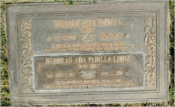 Headstone image of William Alex 'Sunny' Padilla; gravestone, clues, gravestone clues, BillionGraves, cemetery, genealogy, ancestors, family history, FamilySearch, find ancestors, family tree, GPS, BillionGraves