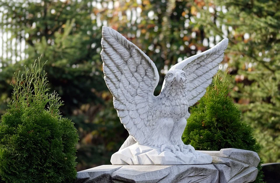 Eagle statue, cemetery