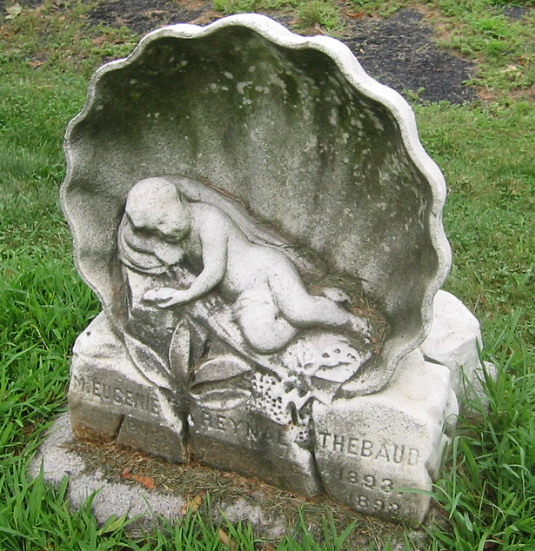 BillionGraves, baby, infant, gravestone, lamb, grave, cemetery, GPS, mobile app, mobile phone, GPS cemetery data, grave, gravestone, ancestors, genealogy, family history, seashell, half sea shell grave