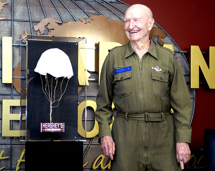 Hershey's chocolate, parachute, Halvorsen, Candy Bomber, BillionGraves, cemetery, gravestone, pilot, airforce, US, GPS, ancestry, family history, ancestors, service, Berlin, Germany, WWII, Berlin airlift, BG, candy bombers, graves