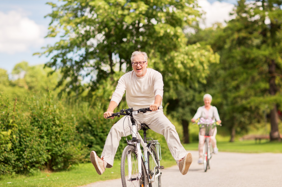 bike, park, couple, ride, cemetery