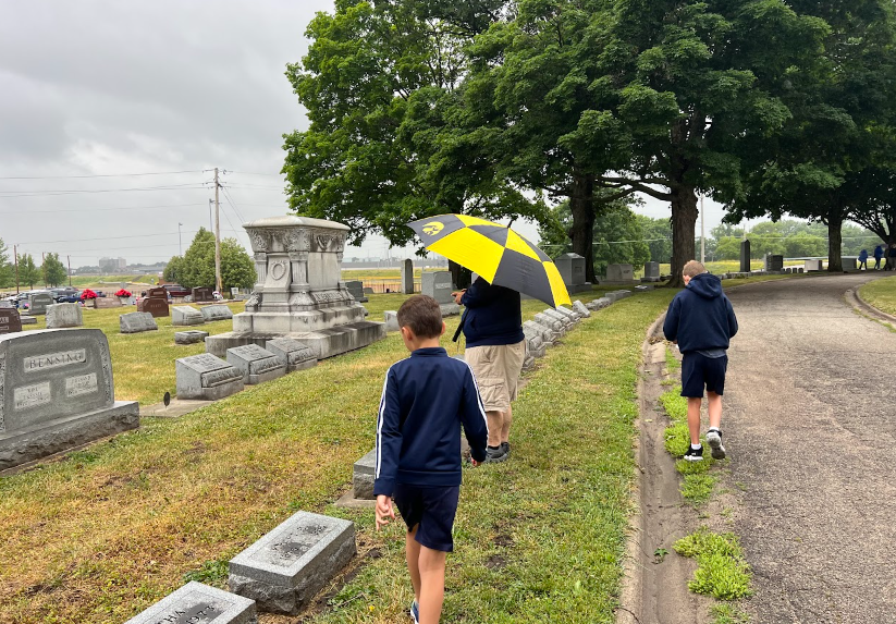 umbrella, rain, cemetery, BillionGraves