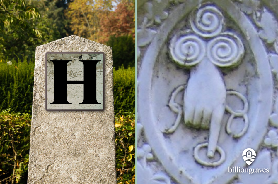 hand, symbology, h, gravestone symbols from A - Z, billiongraves, BG, BG+, FamilySearch, family history, genealogy, graves, grave, cemetery, gravestone symbols, photos, gravestone photos, tombstone, headstone, GPS, ancestor,