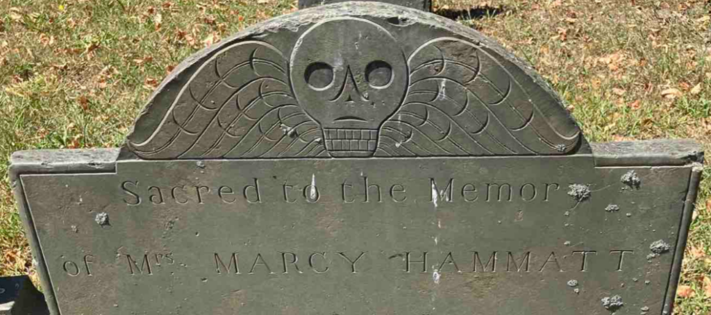 BillionGraves, gravestone symbols, cemetery symbols, American Revolution, American Revolutionary War, winged skull, marcy hammatt