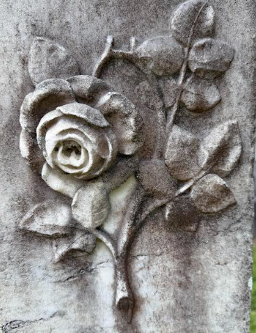 BillionGraves, gravestone symbols, cemetery symbols, American Revolution, American Revolutionary War, rose, rosebud