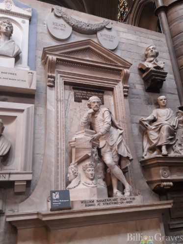 BillionGraves, GPS, mobile app, cemetery, gravestones, ancestors, family history, genealogy, graves, famous graves, BG, William Shakespeare