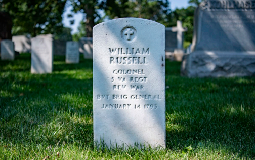 william russell, colonel, American Revolution, America250, Revolutionary War, BillionGraves, Arlington National Cemetery, Founding Fathers, Gravestones, Cemetery, Ancestry, ancestors, genealogy, family history, American Revolutionary War Veterans, 
