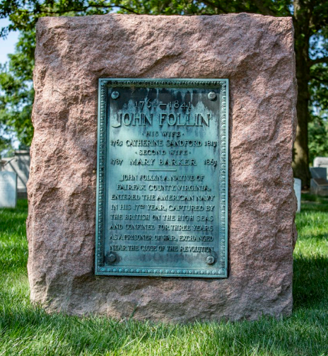 John Follin, American Revolution, America250, Revolutionary War, BillionGraves, Arlington National Cemetery, Founding Fathers, Gravestones, Cemetery, Ancestry, ancestors, genealogy, family history, American Revolutionary War Veterans, navy