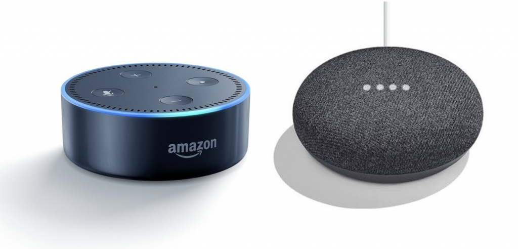 AmazonEchoDot-GoogleHomeMini